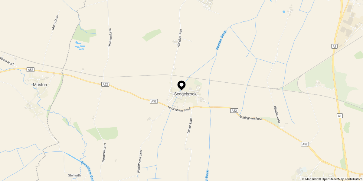 Approximate location of Village Street, Sedgebrook, Grantham, NG32 2EW
