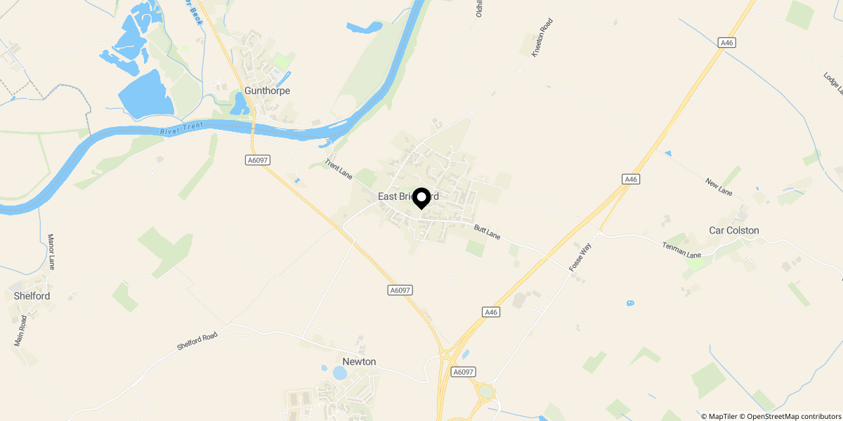 Approximate location of Main Street, Nottingham, East Bridgford, NG13 8PA